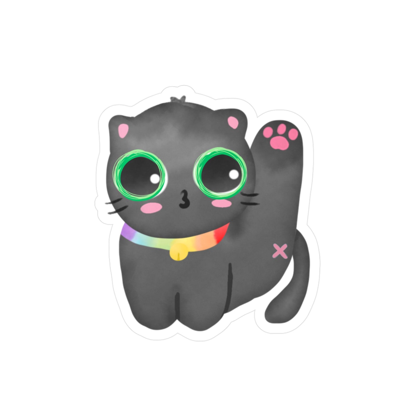 Morning Cat Butt Cut Out Sticker