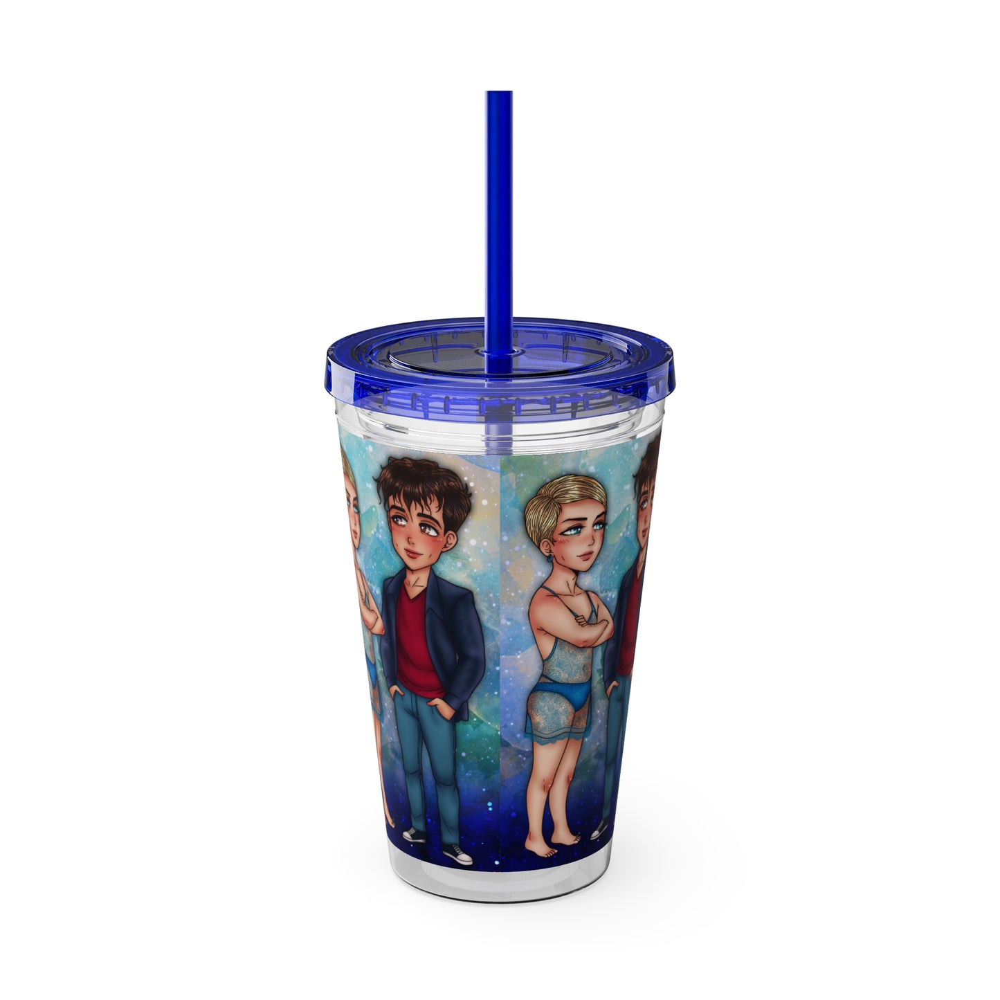 Syl & Russ Tumbler with Straw, 16oz