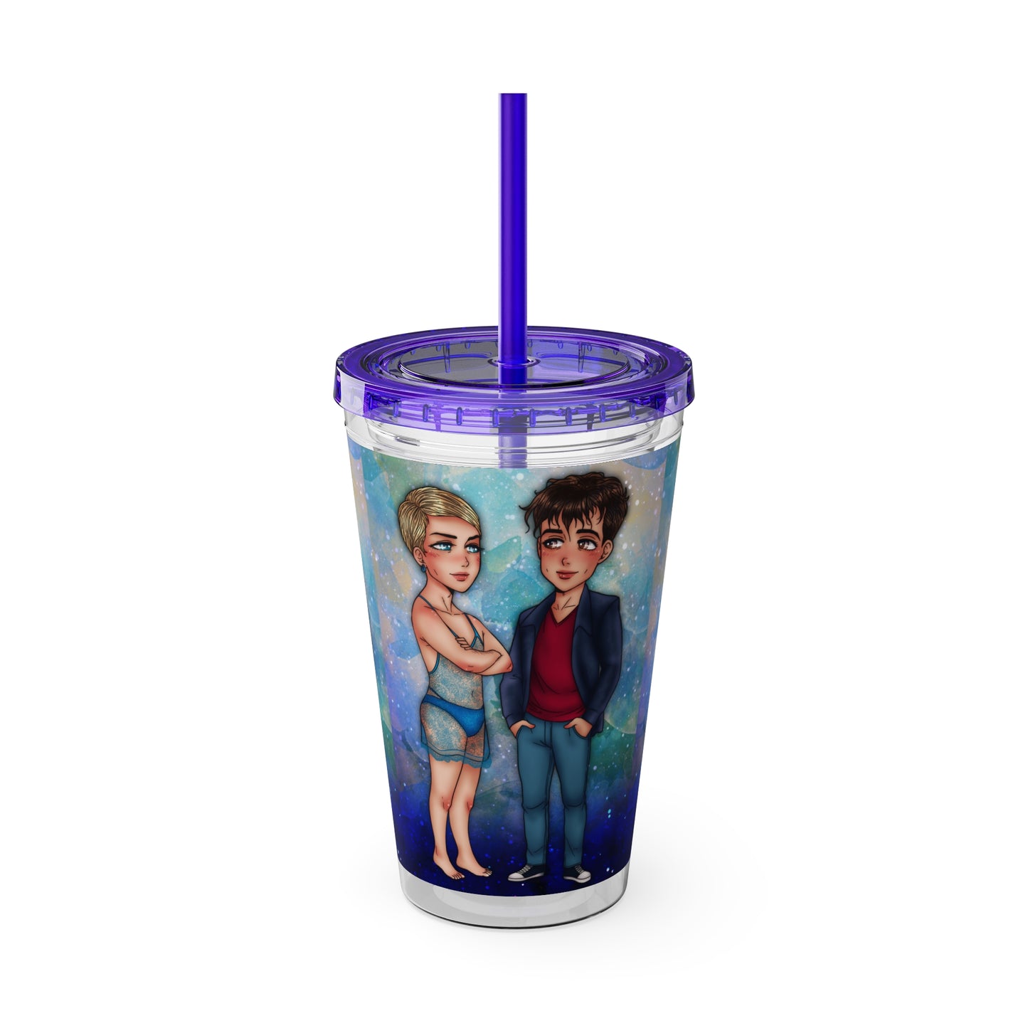 Syl & Russ Tumbler with Straw, 16oz