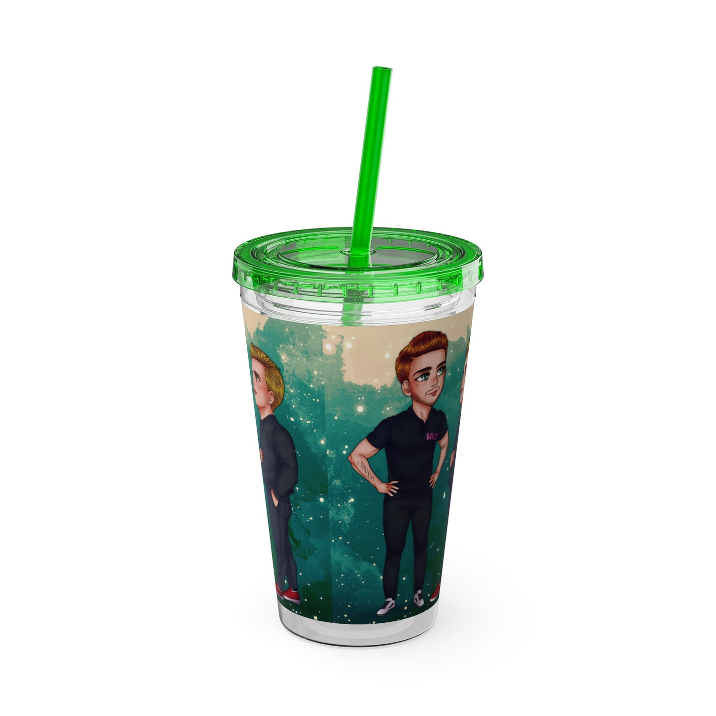 Caine & Logan Tumbler with Straw, 16oz