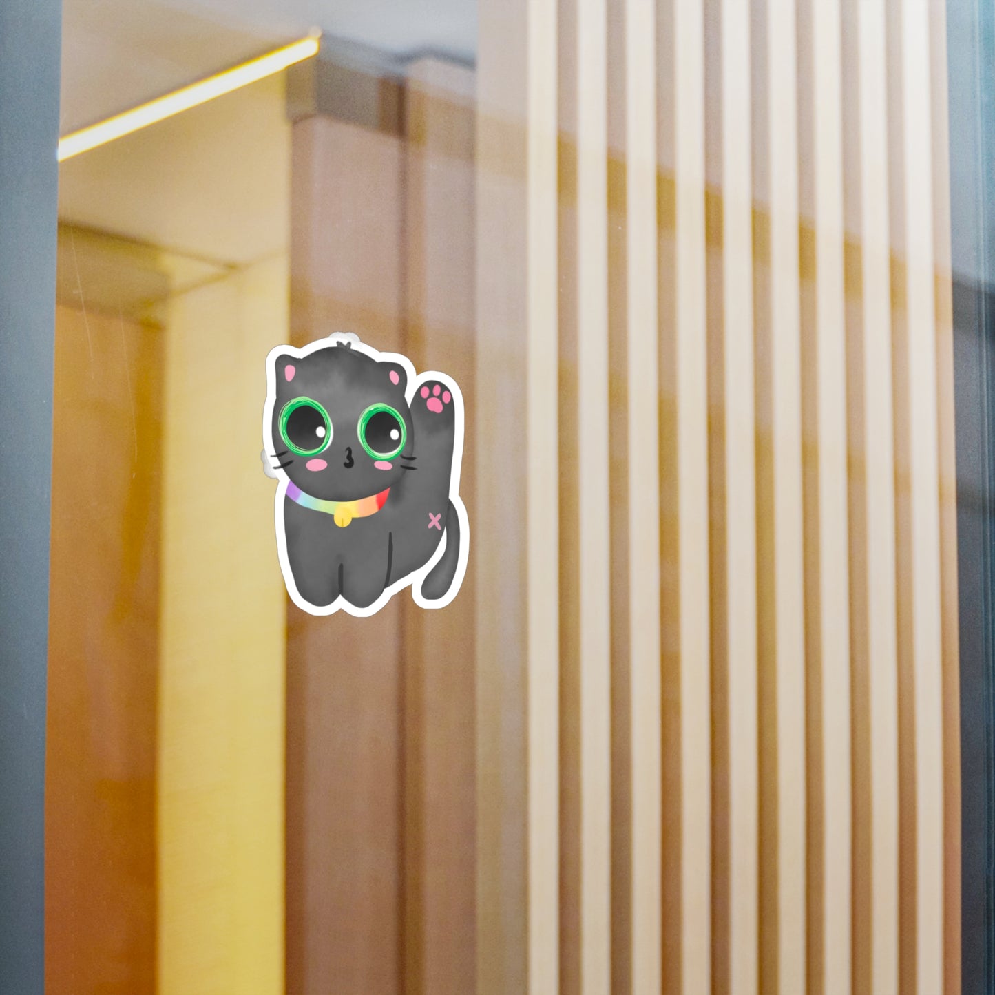 Morning Cat Butt Cut Out Sticker
