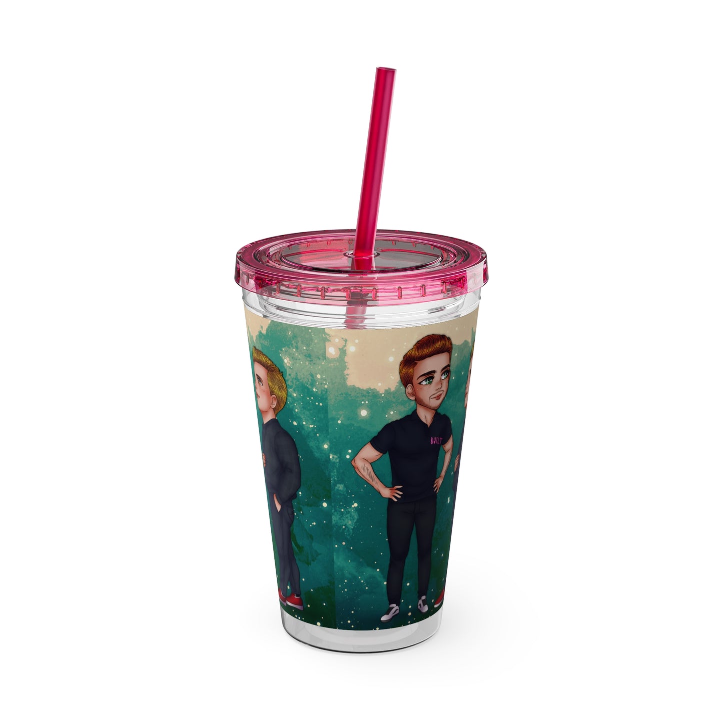 Caine & Logan Tumbler with Straw, 16oz