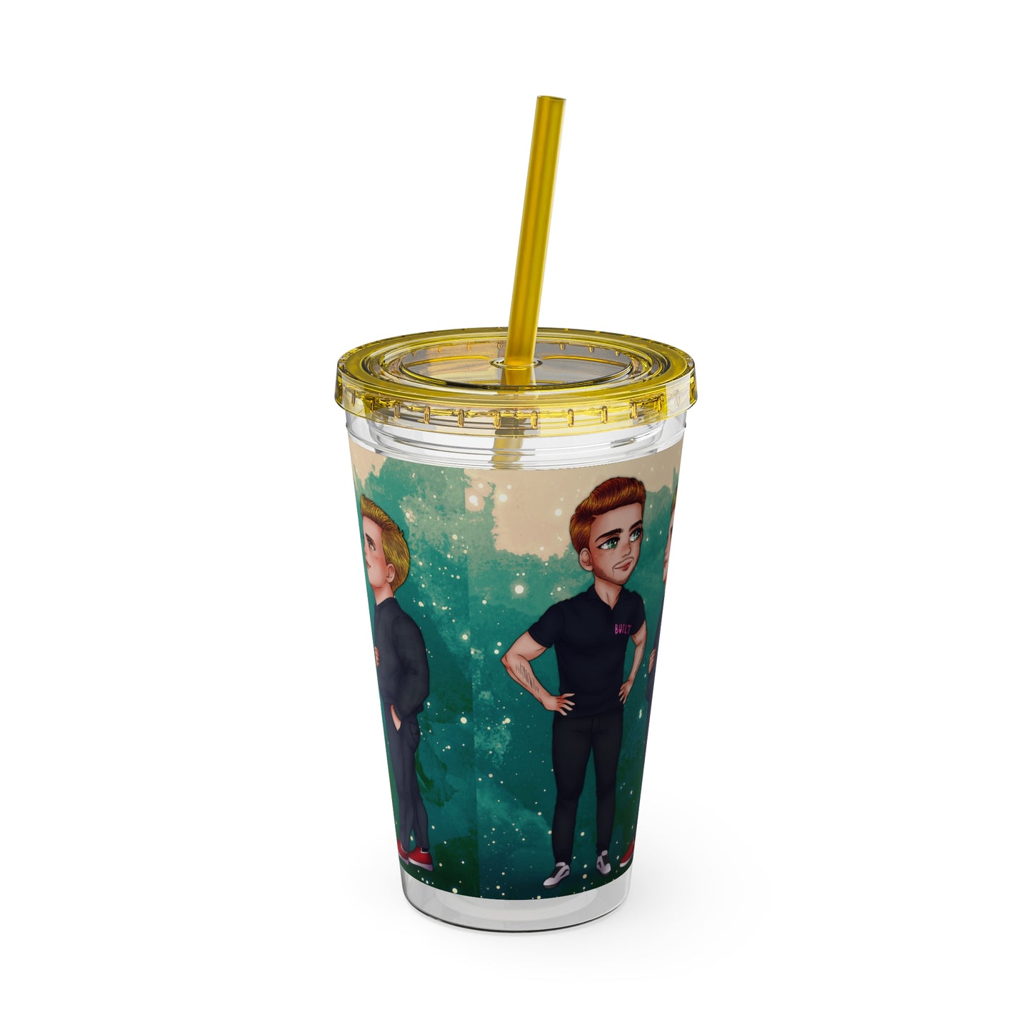 Caine & Logan Tumbler with Straw, 16oz