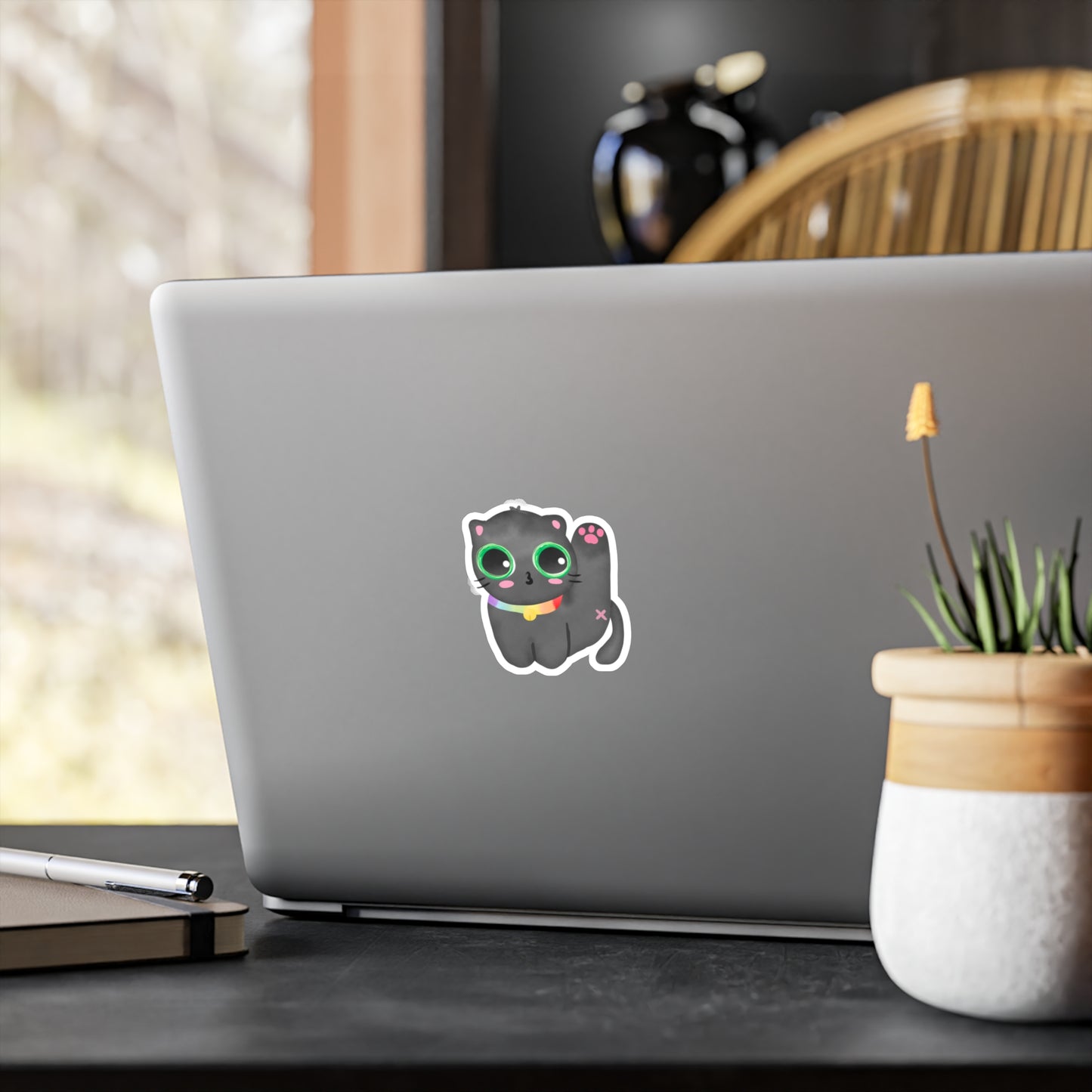 Morning Cat Butt Cut Out Sticker