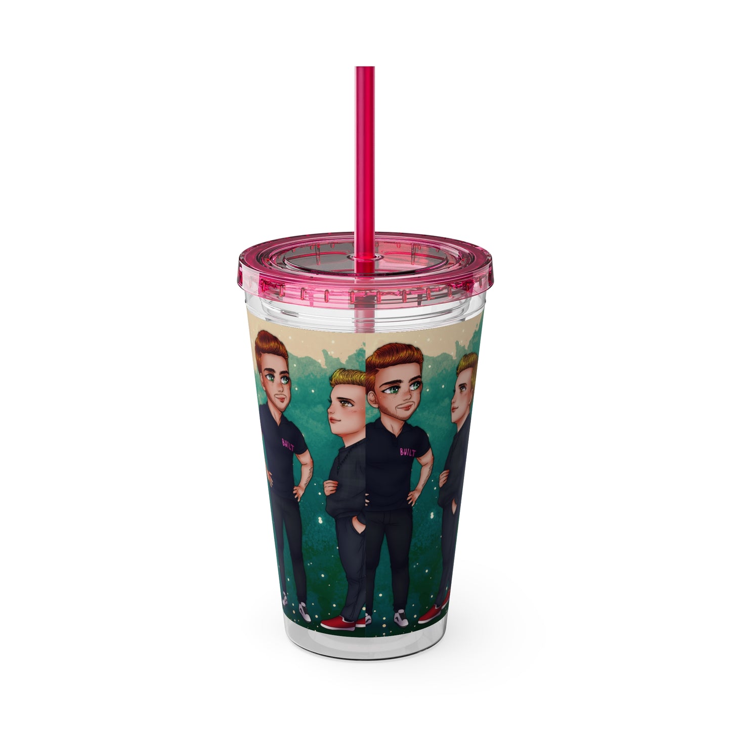 Caine & Logan Tumbler with Straw, 16oz