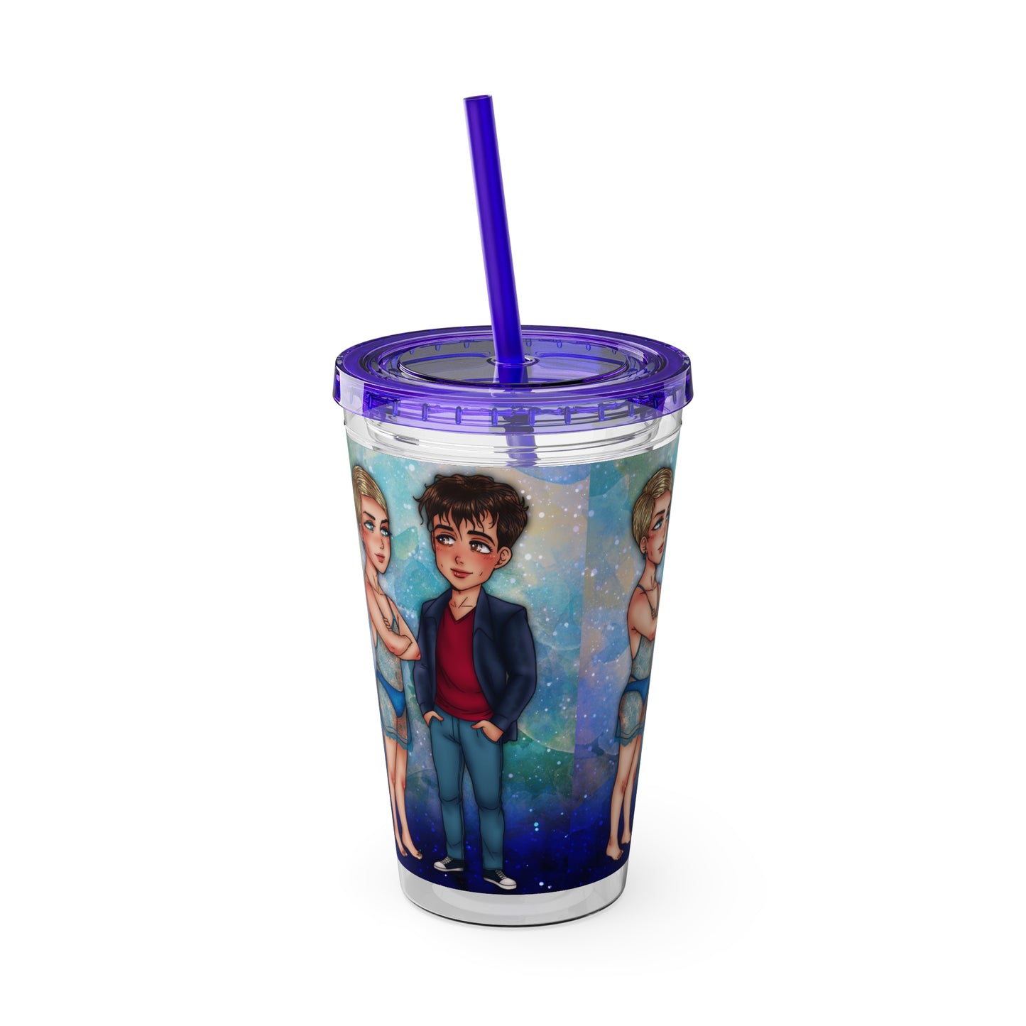Syl & Russ Tumbler with Straw, 16oz