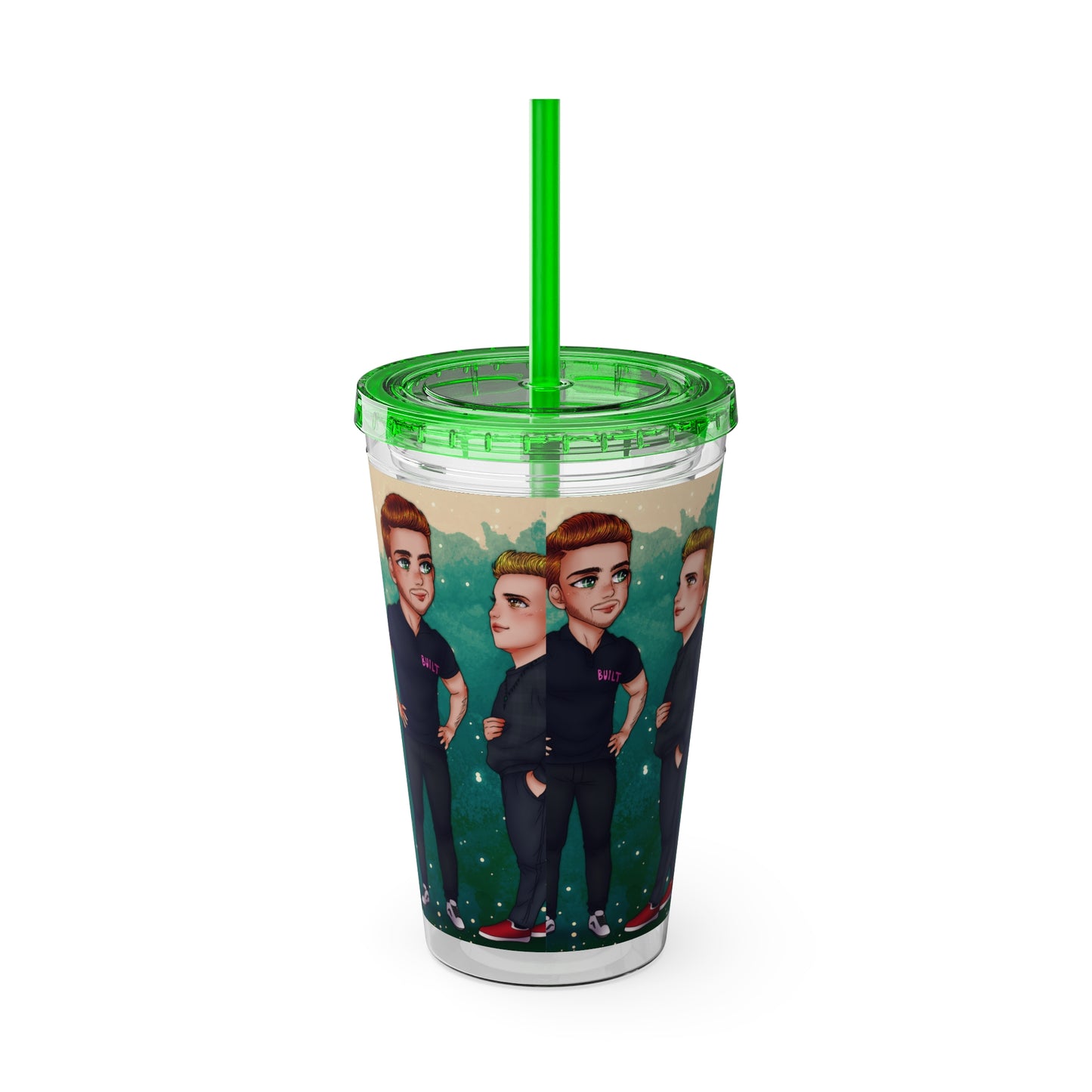 Caine & Logan Tumbler with Straw, 16oz
