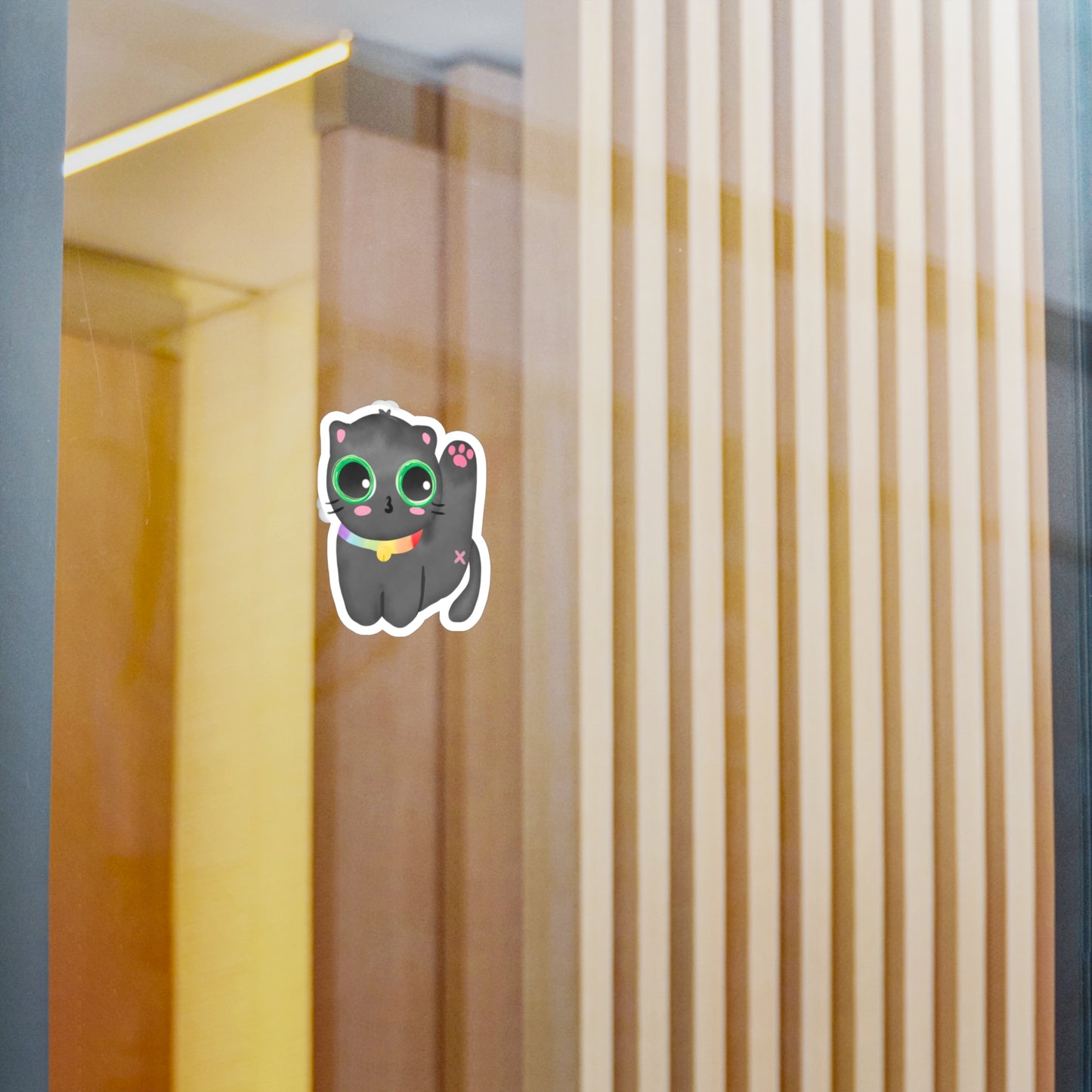 Morning Cat Butt Cut Out Sticker