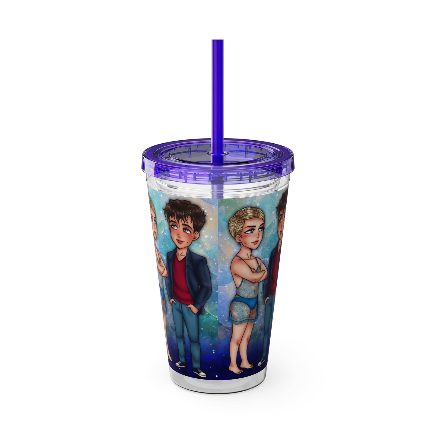 Syl & Russ Tumbler with Straw, 16oz