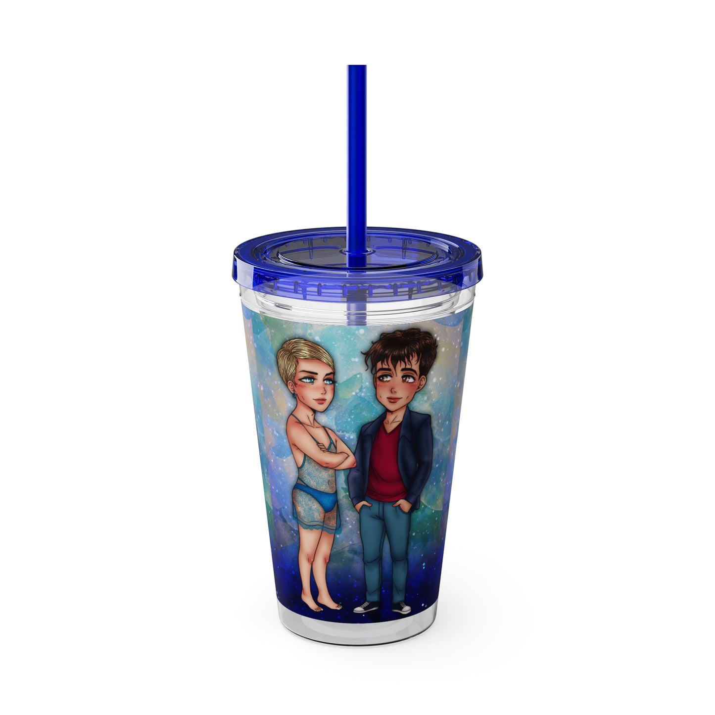 Syl & Russ Tumbler with Straw, 16oz