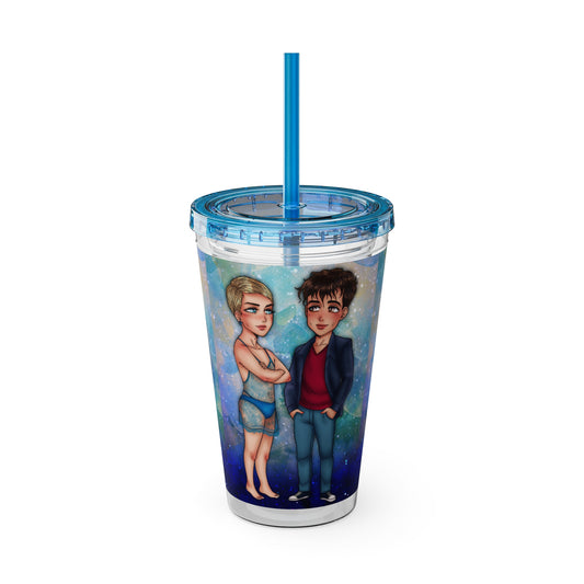 Syl & Russ Tumbler with Straw, 16oz